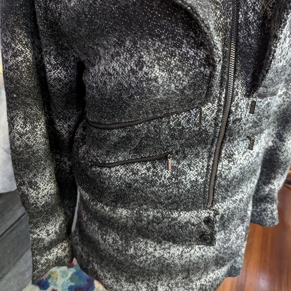 NWT Karl Lagerfeld Gray/Black Tweed Skirt/Jacket Set Size L - Picture 7 of 15